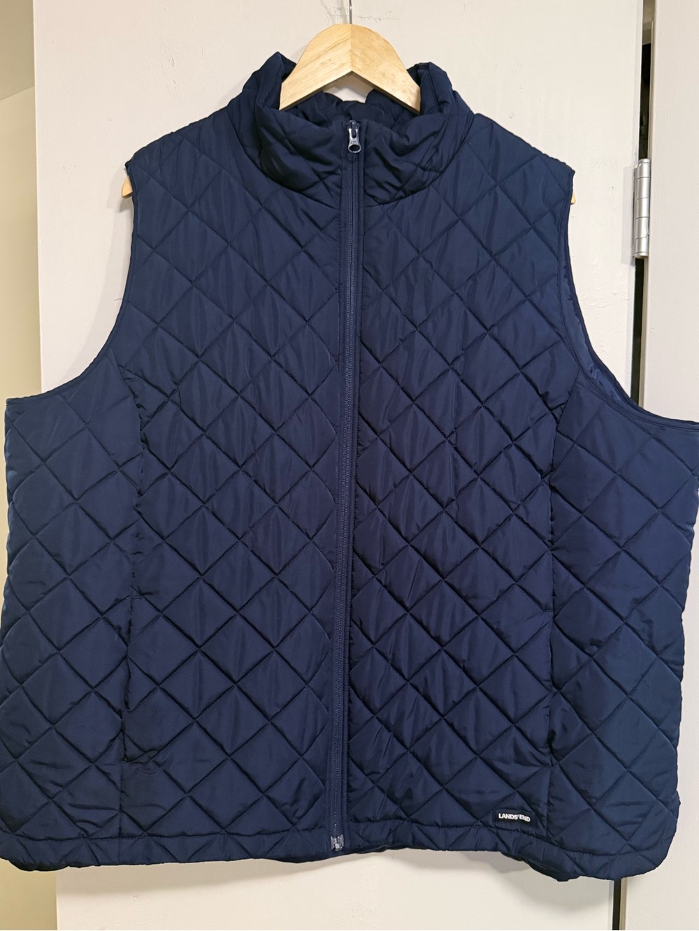 Lands’ End Women’s 3X 24W-26W Navy Quilted Puffer Vest